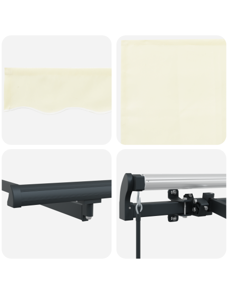 Tenda Retrattile Crema e Antracite 4 x 2 m