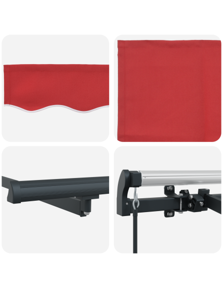 Tenda Retrattile Rosso e Antracite
