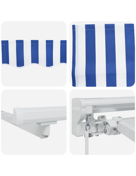 Tenda Retrattile Blu e Bianco 400x200 cm
