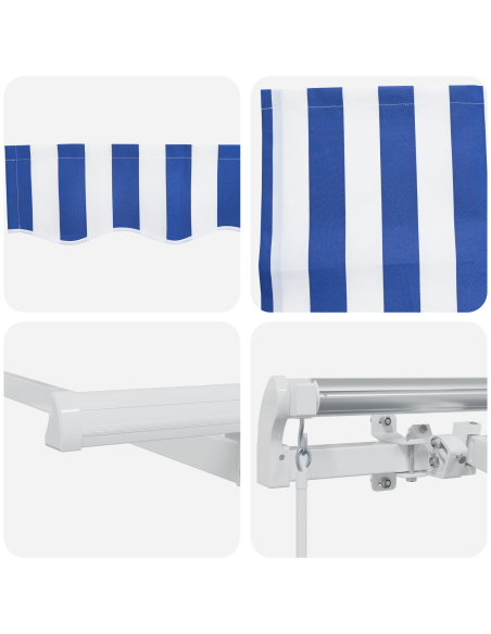 Tenda Retrattile Blu e Bianco 400x200 cm 400 x 200 cm 4x2 m