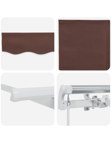 Tenda Retrattile Marrone e bianco