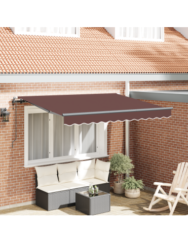 Tenda Retrattile Marrone 350 x 200 cm Tessuto