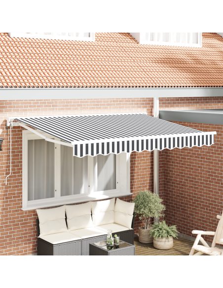 Tenda Retrattile Antracite e Bianco 350x200 cm