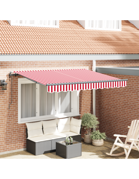 Tenda Retrattile Rosso e Bianco e Antracite