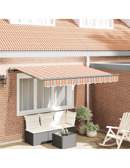 Tenda Retrattile Giallo, arancione e bianco