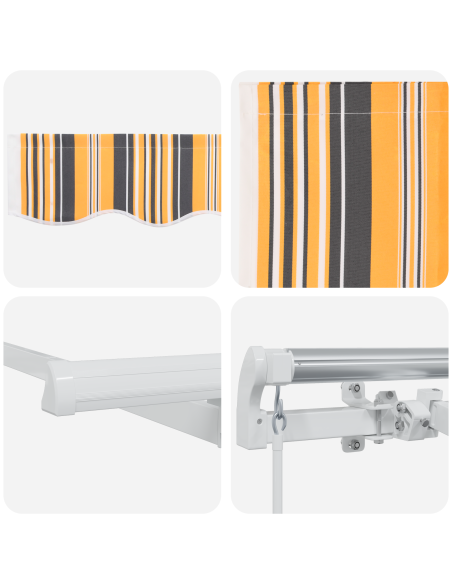 Tenda Retrattile Multicolore e Giallo e Grigio e Bianco