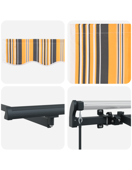 Tenda Retrattile Giallo, arancione e bianco