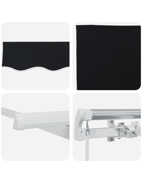 Tenda Retrattile Nero e Bianco