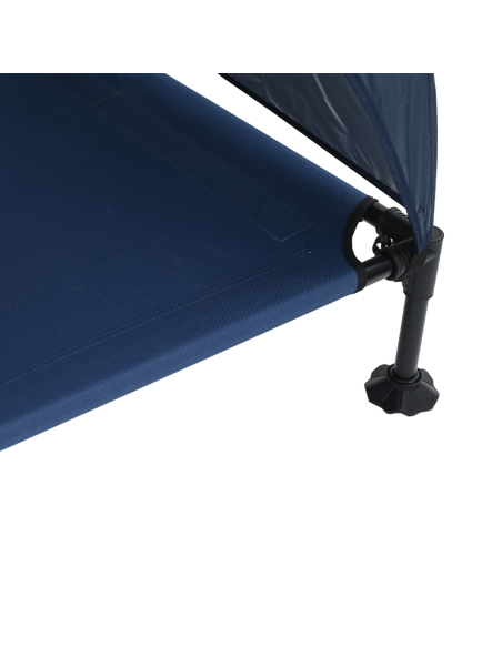 Letto rialzato per cani con tetto removibile blu navy XL Acciaio