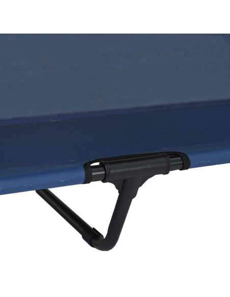 Letto rialzato per cani con tetto removibile blu navy XL Acciaio