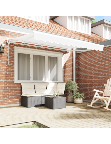 Tenda Retrattile Bianco 350x200 cm Tessuto e Alluminio