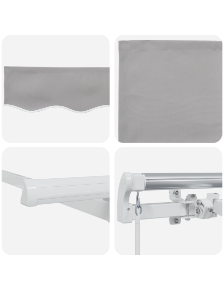 Tenda Retrattile Grigio chiaro e Bianco