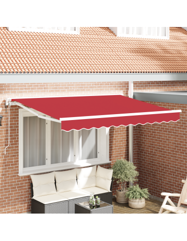 Tenda Retrattile Rosso 350 x 200 cm Poliestere e Metallo