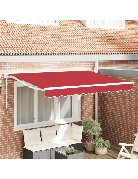 Tenda Retrattile Rosso 350 x 200 cm Poliestere e Metallo