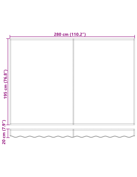 Tenda Retrattile Borgogna 350 x 200 cm Tessuto