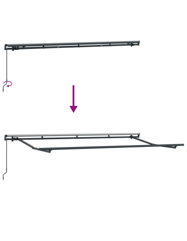 Tenda Retrattile Borgogna 350 x 200 cm Tessuto