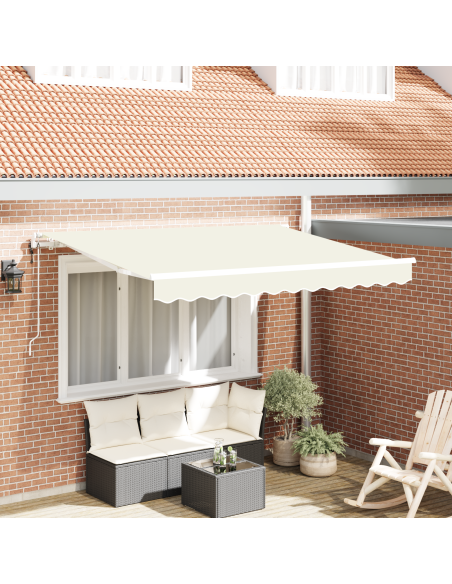 Tenda Retrattile Crema e Bianco