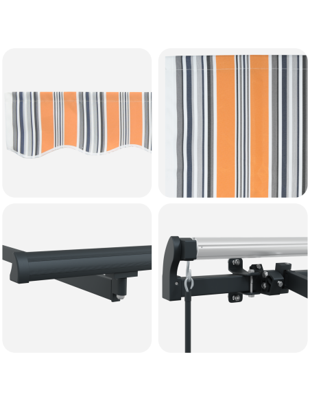 Tenda Retrattile Giallo, arancione e bianco