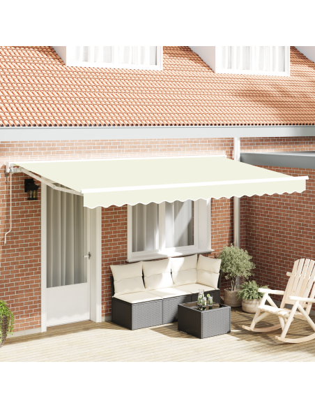 Tenda Retrattile Crema 350 x 200 cm Poliestere e Metallo