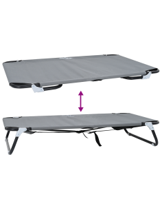 Letto per Cani Grigio chiaro 90 x 55 x 18 cm Acciaio 2