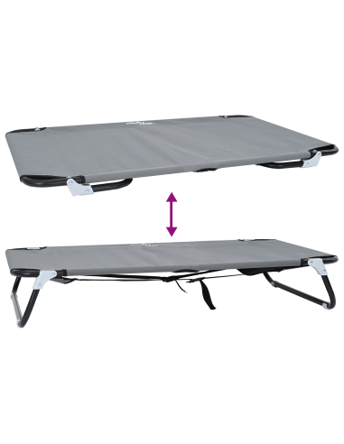 Letto per Cani Grigio chiaro 90 x 55 x 18 cm Acciaio