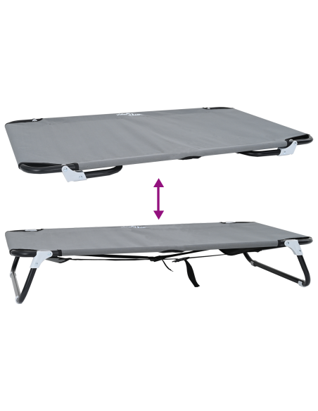 Letto per Cani Grigio chiaro 90 x 55 x 18 cm Acciaio