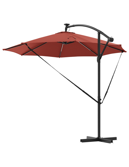 Ombrellone Terracotta 294 x 294 x 248 cm Poliestere e Alluminio