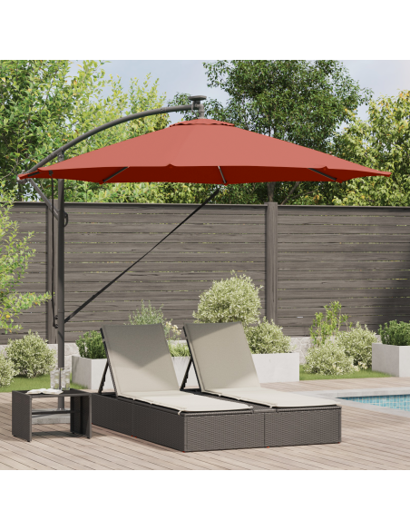 Ombrellone Terracotta 294 x 294 x 248 cm Poliestere e Alluminio