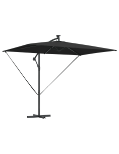 Ombrellone Nero 294 x 200 x 270 cm Poliestere e Alluminio