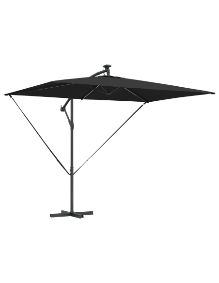 Ombrellone Nero 294 x 200 x 270 cm Poliestere e Alluminio