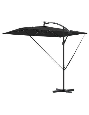 Ombrellone Nero 294 x 200 x 270 cm Poliestere e Alluminio