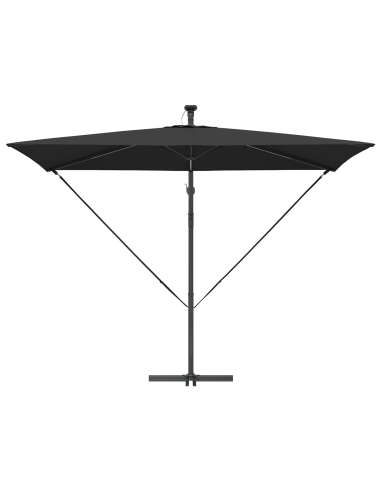 Ombrellone Nero 294 x 200 x 270 cm Poliestere e Alluminio