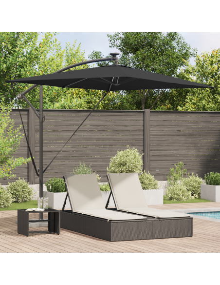 Ombrellone Nero 294 x 200 x 270 cm Poliestere e Alluminio