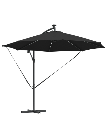 Ombrellone Nero 294 x 294 x 248 cm Poliestere e Alluminio