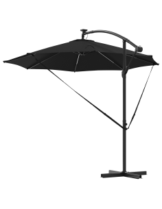 Ombrellone Nero 294 x 294 x 248 cm Poliestere e Alluminio 2