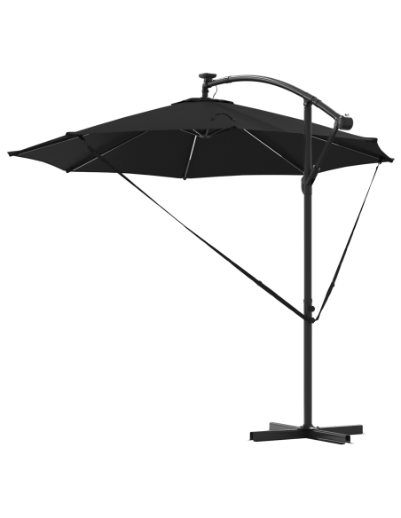 Ombrellone Nero 294 x 294 x 248 cm Poliestere e Alluminio