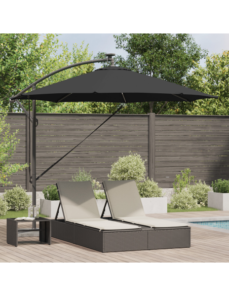 Ombrellone Nero 294 x 294 x 248 cm Poliestere e Alluminio