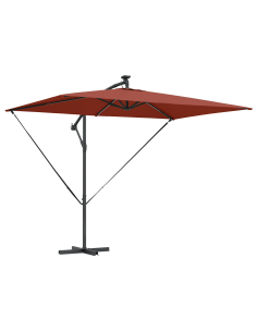 Ombrellone Terracotta 294 x 200 x 270 cm Poliestere e Alluminio