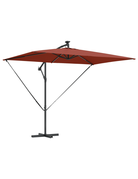 Ombrellone Terracotta 294 x 200 x 270 cm Poliestere e Alluminio