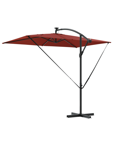 Ombrellone Terracotta 294 x 200 x 270 cm Poliestere e Alluminio