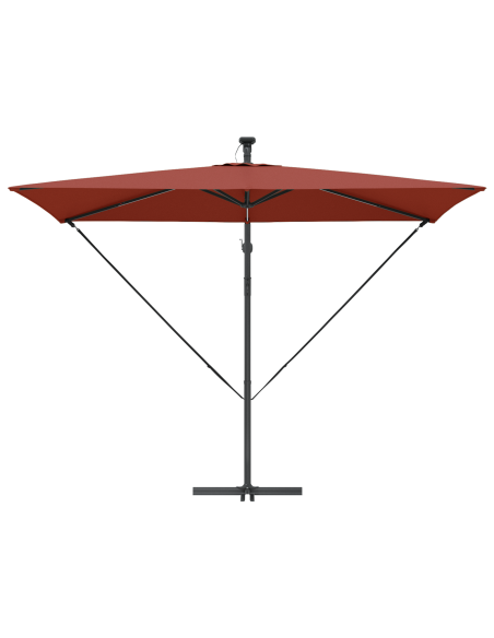Ombrellone Terracotta 294 x 200 x 270 cm Poliestere e Alluminio