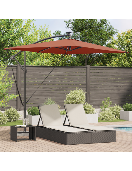 Ombrellone Terracotta 294 x 200 x 270 cm Poliestere e Alluminio