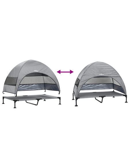 Letto per Cani Elevato Grigio chiaro 127 x 81 x 108 cm