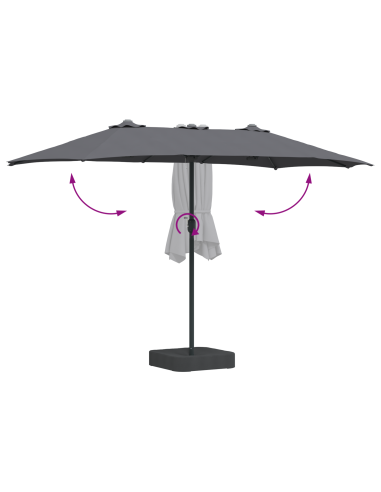Ombrello da giardino Antracite 385 x 209 x 244 cm Poliestere
