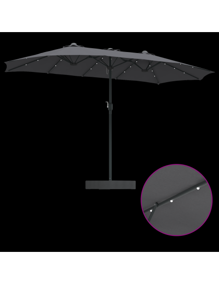 Ombrello da giardino Antracite 385 x 209 x 244 cm Tessuto