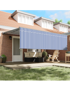 Tenda Retrattile Blu e Bianco 400 × 300 cm