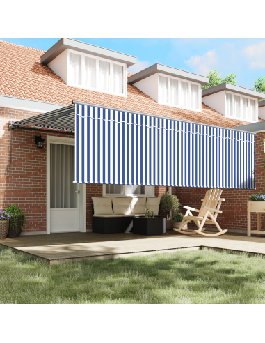 Tenda Retrattile Blu e Bianco 400 × 300 cm