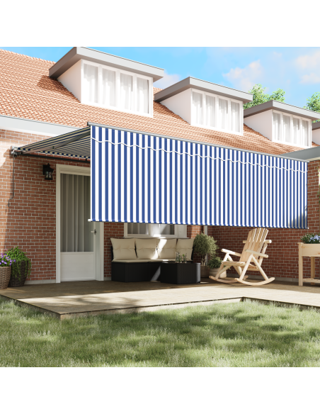 Tenda Retrattile Blu e Bianco 400 × 300 cm