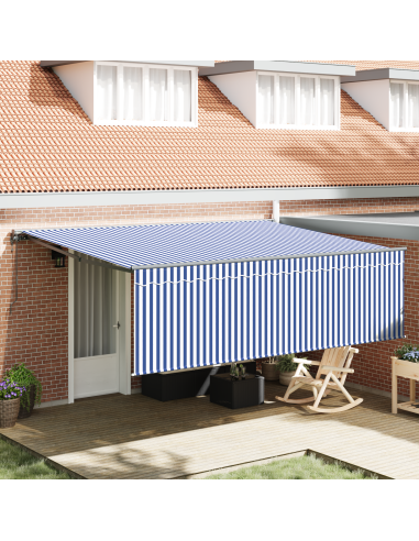 Tenda Retrattile Blu e Bianco 400 × 300 cm