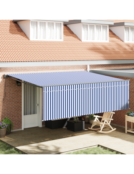 Tenda Retrattile Blu e Bianco 400 × 300 cm